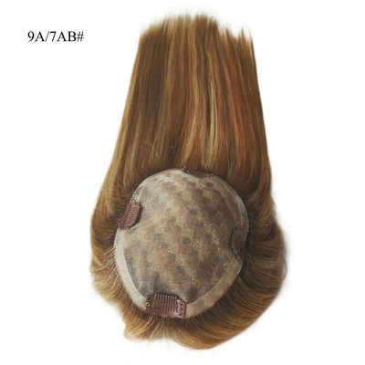 Capelli europei brasiliani 100% capelli umani Toppers per donne Mono base di seta donne Toupee