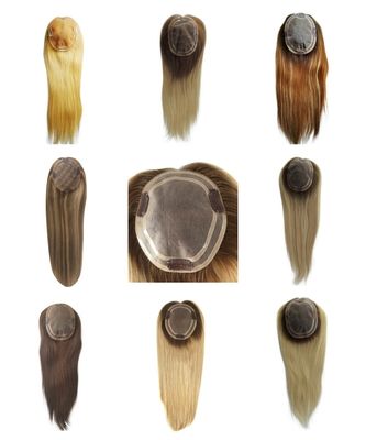 Sistema di capelli Mono Toupee per donne naturale rettilineo cinese cuticule Remy capelli Topper