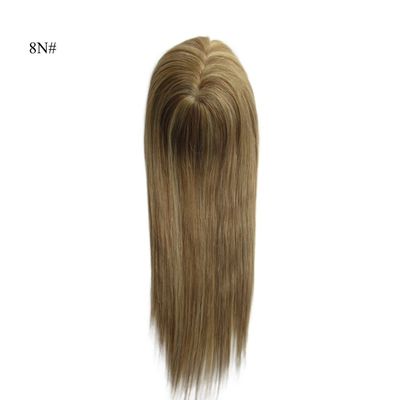 16 pollici Mono Topper Legato a mano Monofilament capelli umani con basso costo di spedizione