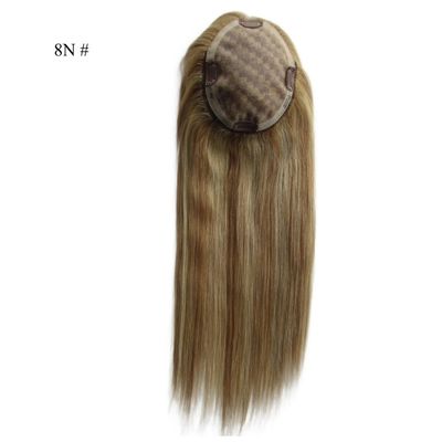 16 pollici Mono Topper Legato a mano Monofilament capelli umani con basso costo di spedizione