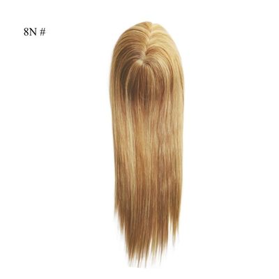 16 pollici Mono Topper Legato a mano Monofilament capelli umani con basso costo di spedizione