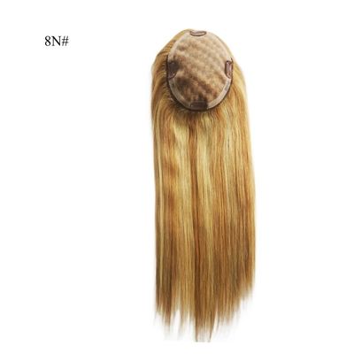 16 pollici Mono Topper Legato a mano Monofilament capelli umani con basso costo di spedizione
