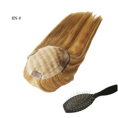 16 pollici Mono Topper Legato a mano Monofilament capelli umani con basso costo di spedizione