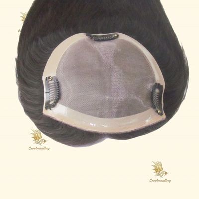 Richiesta personalizzata 16 pollici di colore naturale Mini Topper per la perdita di capelli a mano