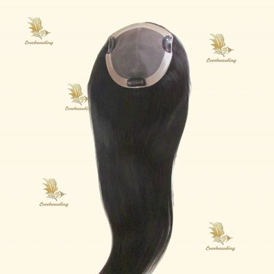 Richiesta personalizzata 16 pollici di colore naturale Mini Topper per la perdita di capelli a mano