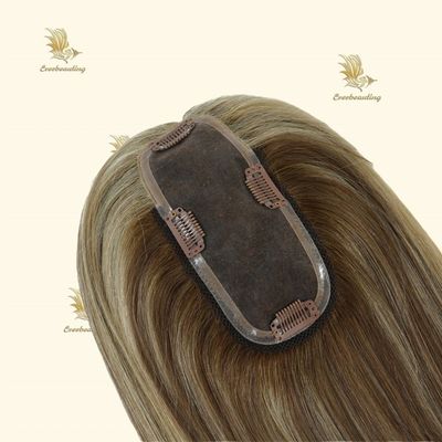 Monofilamento legato a mano capelli umani russi mono capelli in topper colorante-23007