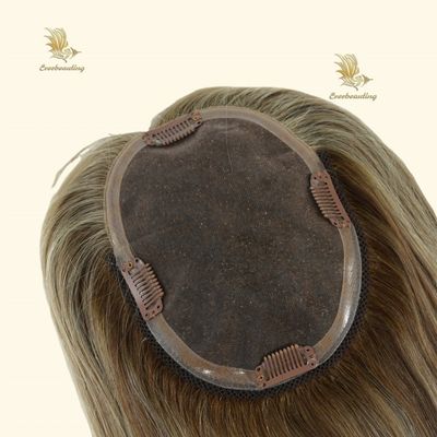 Remy Hair Topper-23007 Monofilament Topper Highlight Legato a mano 3X6.5 base mono